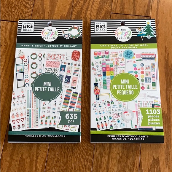 NWT mini Merry & Bright and Christmas Joy stickers